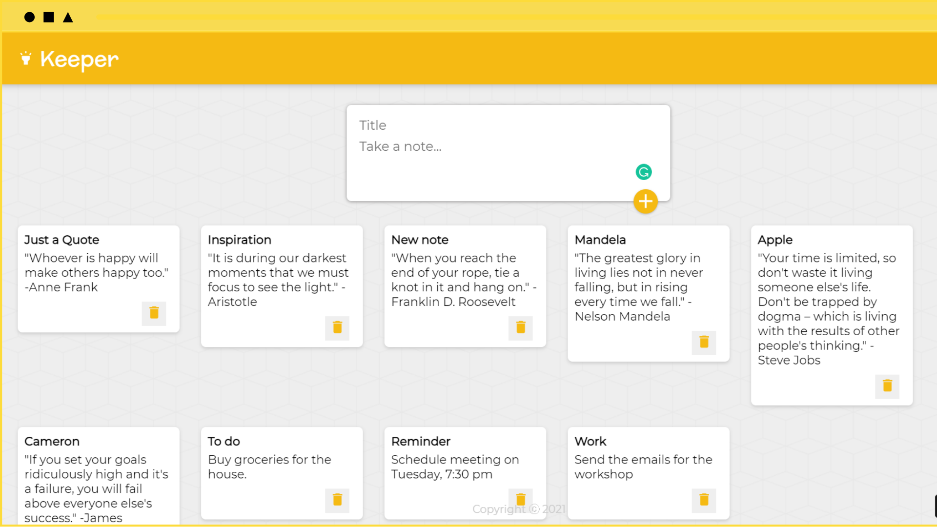 google keep clone